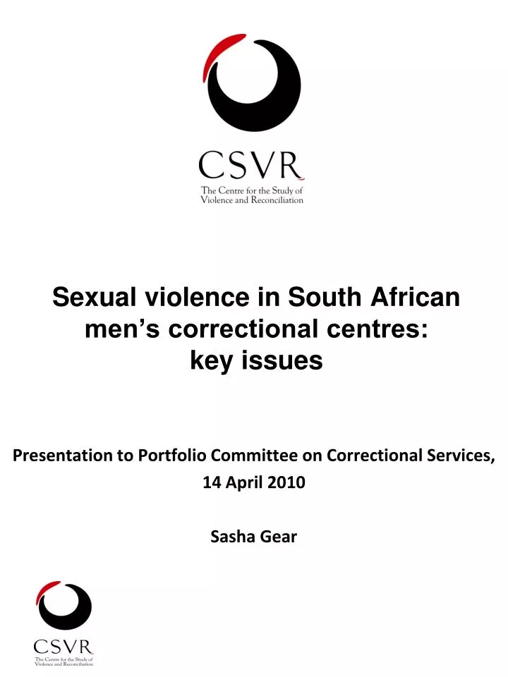 sexual violence in south african men s correctional centres key issues