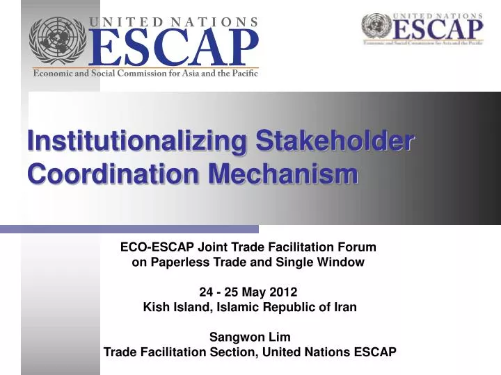 institutionalizing stakeholder coordination mechanism