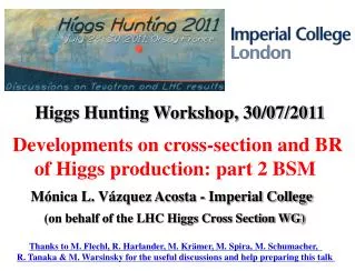 Developments on cross-section and BR of Higgs production: part 2 BSM