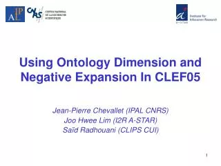 Using Ontology Dimension and Negative Expansion In CLEF05