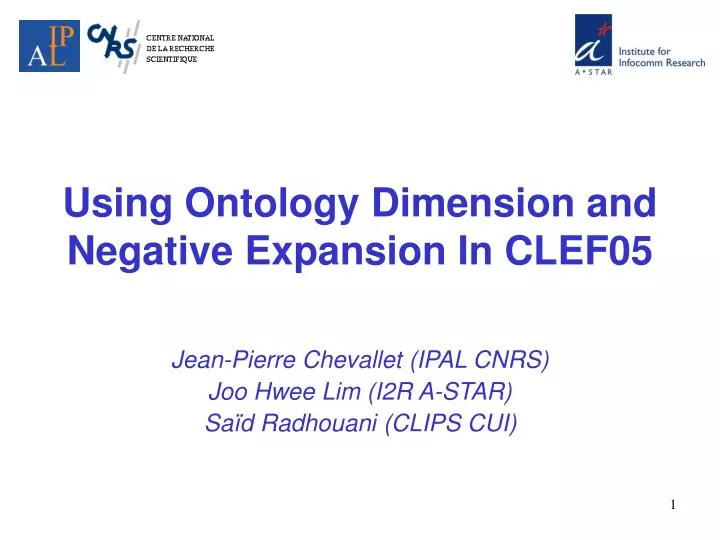 using ontology dimension and negative expansion in clef05