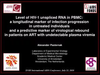 Level of HIV-1 unspliced RNA in PBMC: a longitudinal marker of infection progression