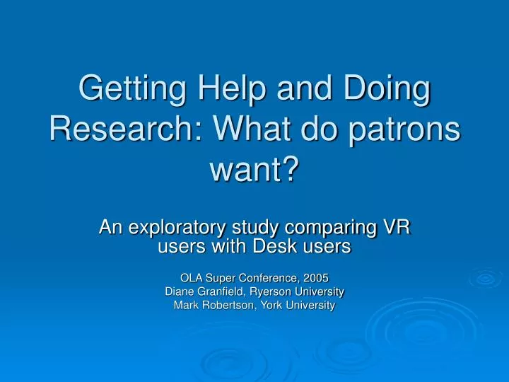 getting help and doing research what do patrons want