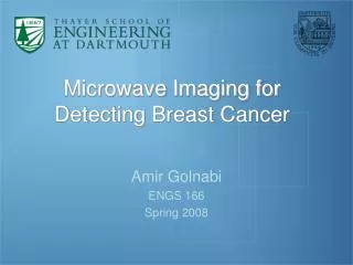 Microwave Imaging for Detecting Breast Cancer