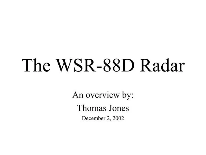 the wsr 88d radar