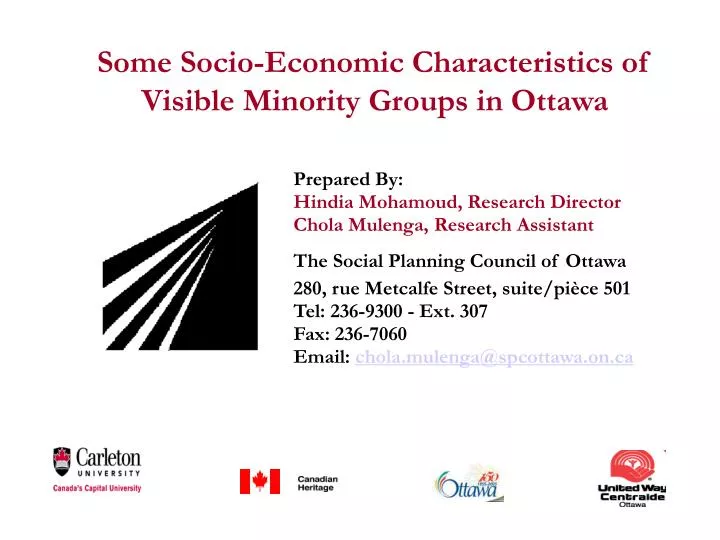 some socio economic characteristics of visible minority groups in ottawa