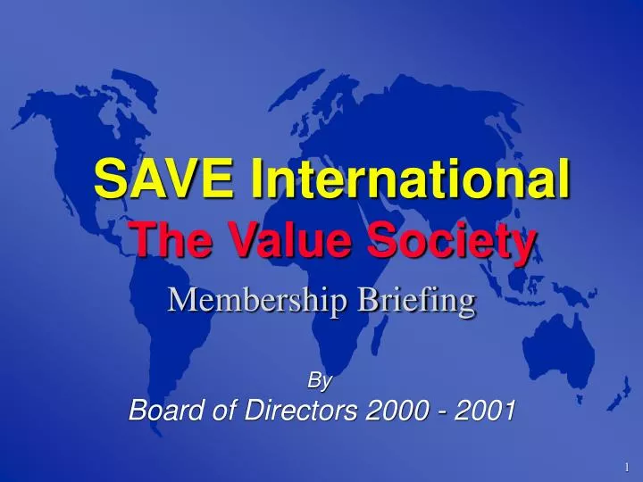 save international the value society