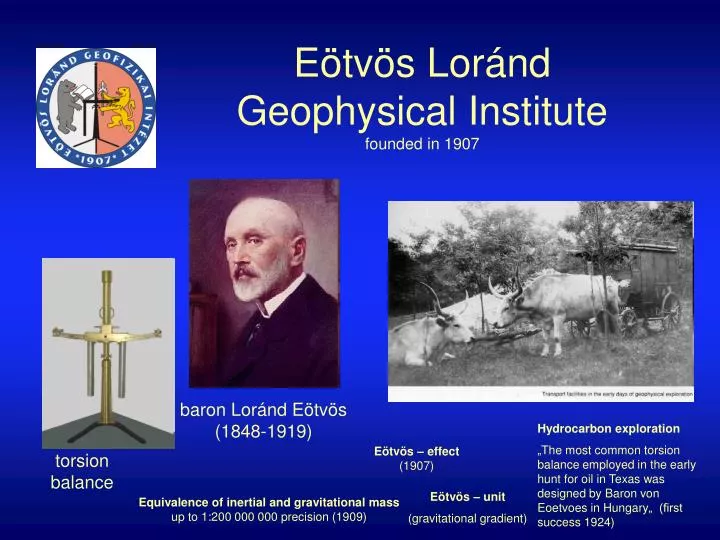 e tv s lor nd geophysical institute founded in 1907