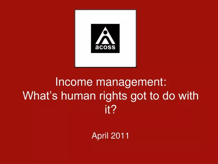 income management what s human rights got to do with it april 2011