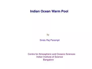 Indian Ocean Warm Pool by Sindu Raj Parampil