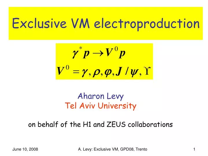 exclusive vm electroproduction