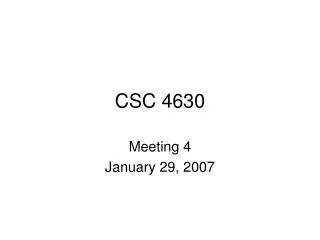 CSC 4630