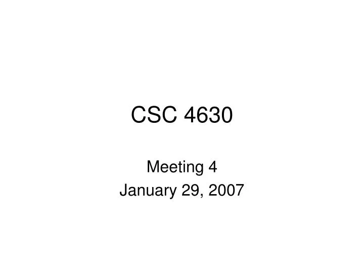 csc 4630