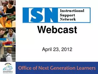 Webcast April 23, 2012
