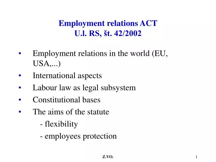 employment relations act u l rs t 42 2002