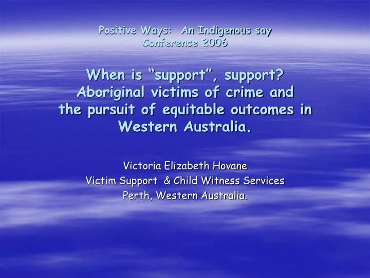 victoria elizabeth hovane victim support child witness services perth western australia