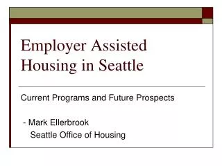 Employer Assisted Housing in Seattle