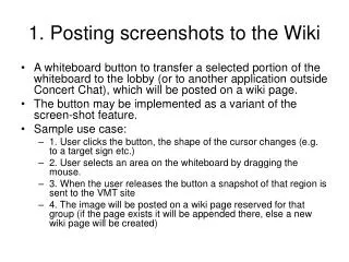 1. Posting screenshots to the Wiki