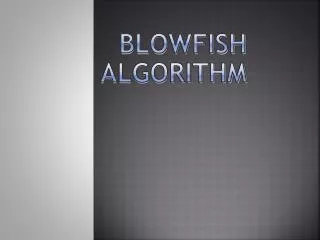 Blowfish Algorithm