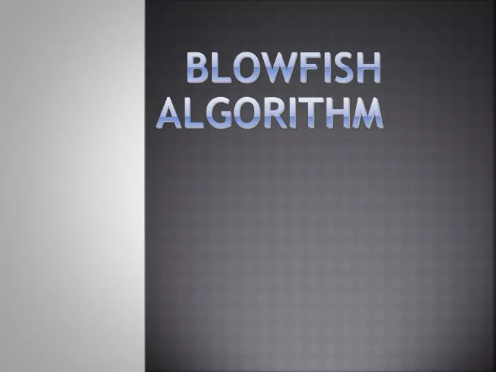 blowfish algorithm