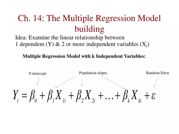 ch 14 the multiple regression model building