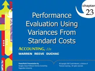 Performance Evaluation Using Variances From Standard Costs
