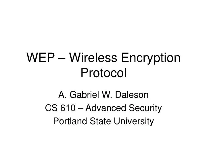 wep wireless encryption protocol