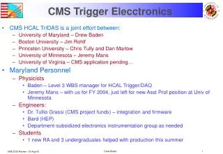 CMS Trigger Elecctronics