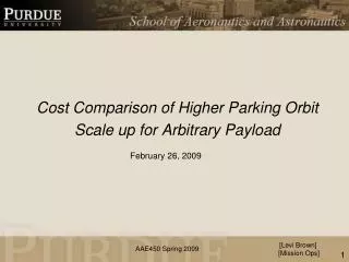 Cost Comparison of Higher Parking Orbit Scale up for Arbitrary Payload