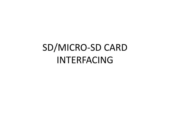 sd micro sd card interfacing
