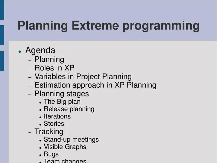 planning extreme programming