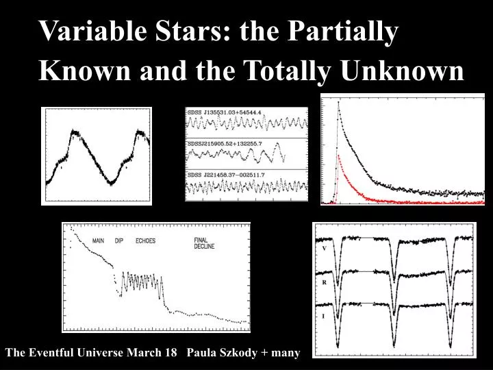 variable stars the partially known and the totally unknown