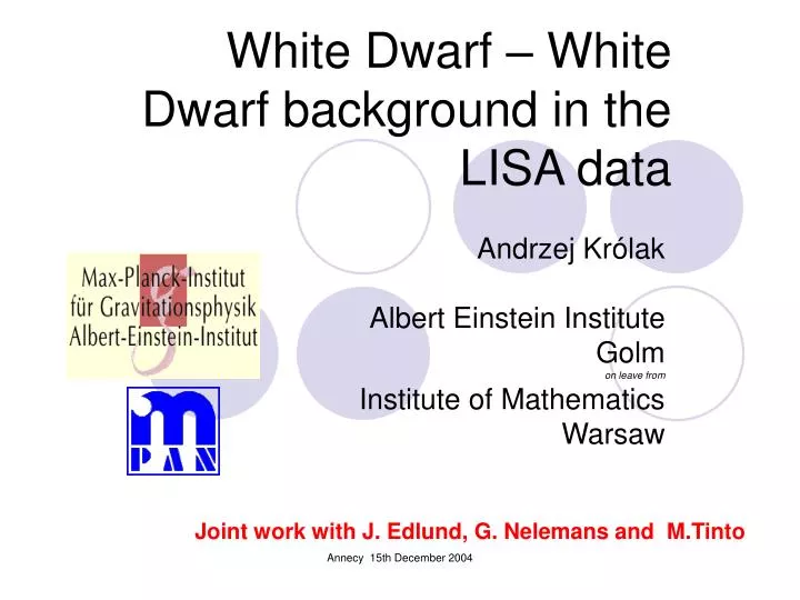 white dwarf white dwarf background in the lisa data