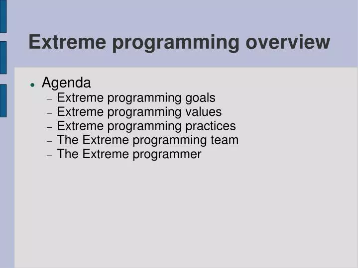 extreme programming overview