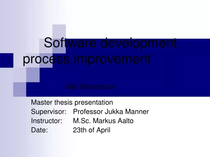 software development process improvement ville wettenhovi