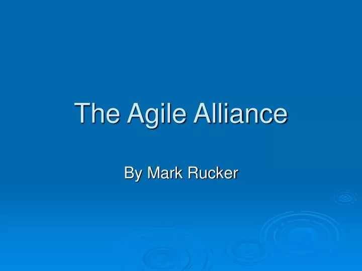 the agile alliance