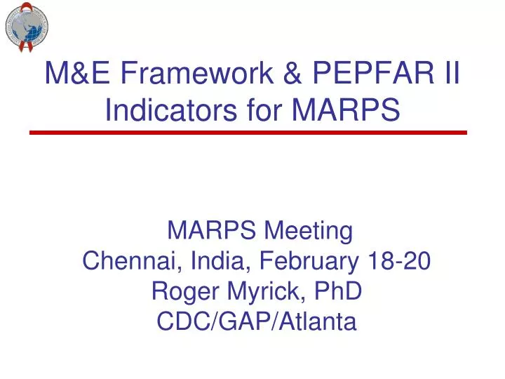 m e framework pepfar ii indicators for marps