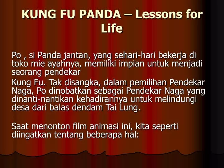 kung fu panda lessons for life