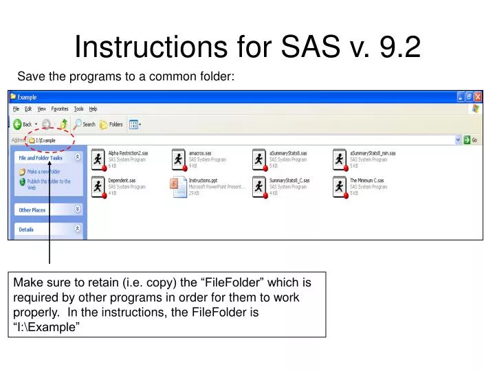 instructions for sas v 9 2
