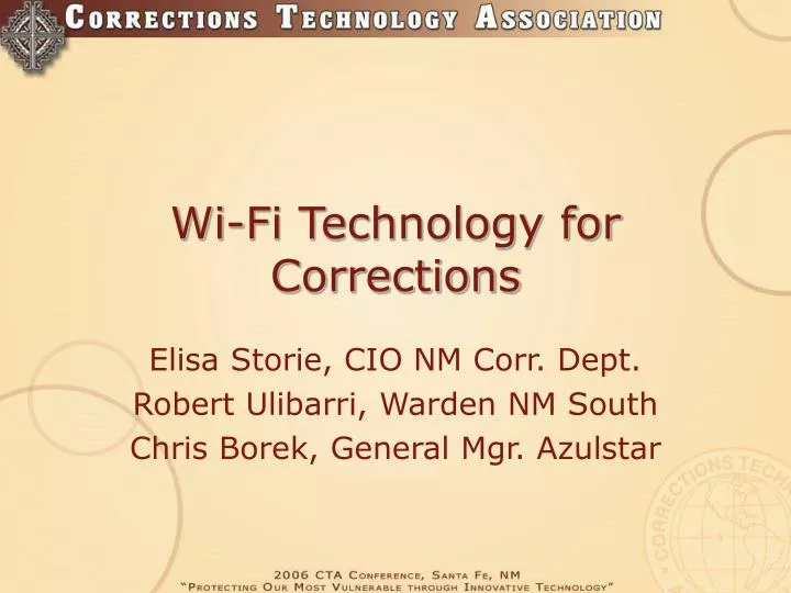 wi fi technology for corrections