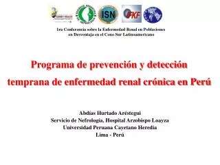 programa de prevenci n y detecci n temprana de enfermedad renal cr nica en per