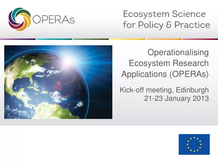 operationalising ecosystem research applications operas
