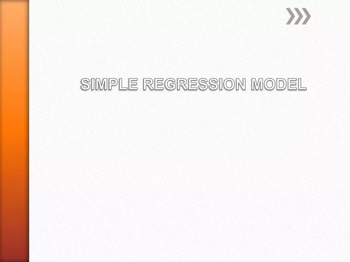 simple regression model