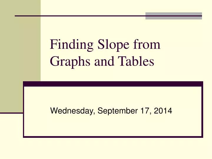 finding slope from graphs and tables