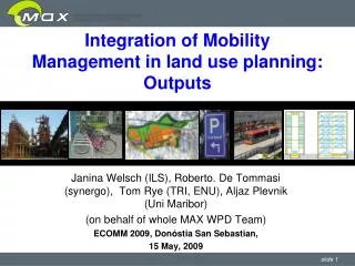 Integration of Mobility Management in land use planning: Outputs