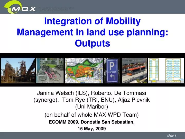 integration of mobility management in land use planning outputs