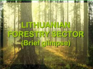 LITHUANIAN FORESTRY SECTOR (Brief glimpse)