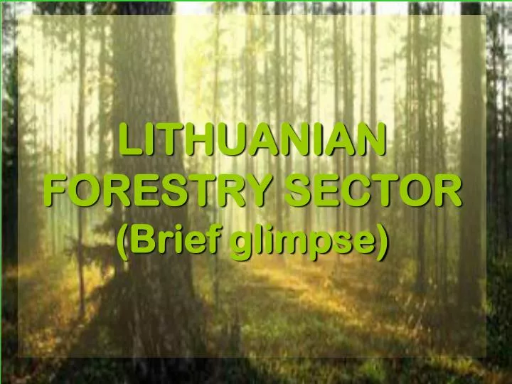 lithuanian forestry sector brief glimpse