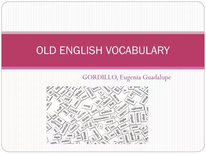 old english vocabulary