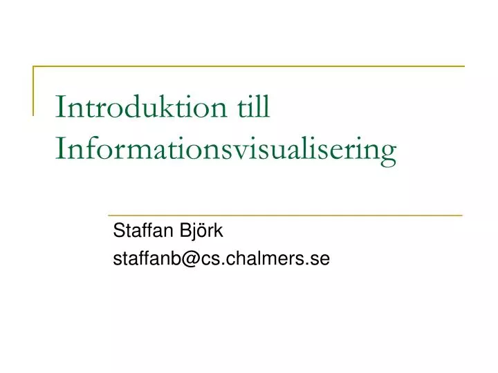 introduktion till informationsvisualisering